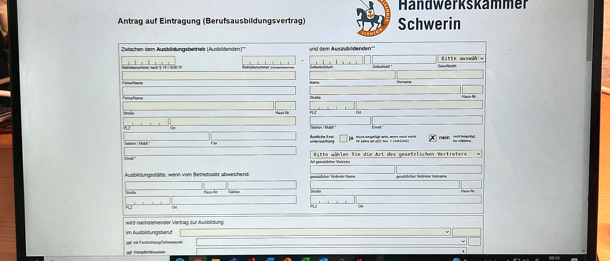 Lehrvertrag online